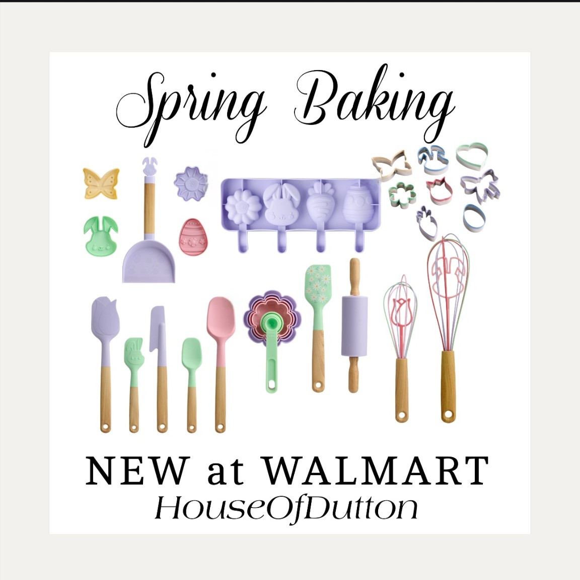 Soft pastels, scalloped edges, and wood-handled baking tools that make everyday baking feel a little more special.
This spring baking edit is full of silicone spatulas, rolling pins, cookie cutters, molds, and whisks — all in the prettiest muted tones.
Perfect for Easter baking, spring hosting, or simply upgrading your kitchen essentials without spending a fortune.

#springbaking
#bakingtools
#kitchenutensils
#siliconespatula
#rollingpin
#cookiecutters
#bakingmolds
#whisk
#kitchenfinds
#walmartfinds
#springkitchen

#LTKHome #LTKSeasonal #LTKFindsUnder50