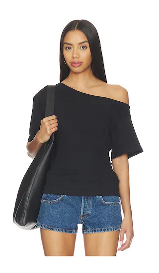 Elena Off The Shoulder Tee in Black | Revolve Clothing (Global)