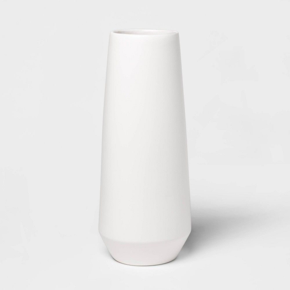 16.2"" x 6.5"" Matte Ceramic Bottle Vase White - Project 62 | Target