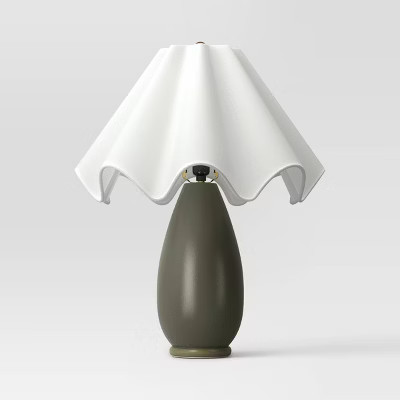 Wavy Shade Collection with Ceramic Base Table Lamp Green - Threshold™ | Target
