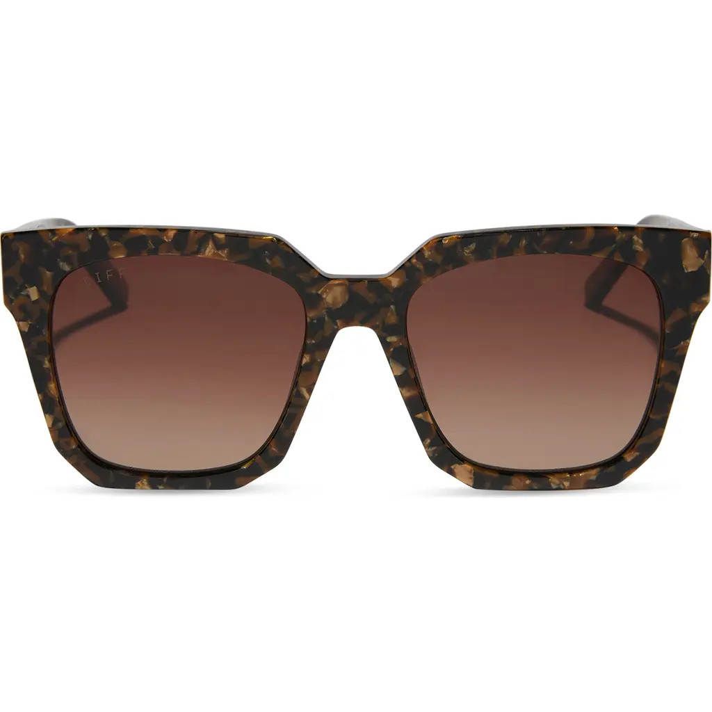 DIFF Ariana 54mm Gradient Square Sunglasses in Glitter Tortoise /Brown at Nordstrom | Nordstrom