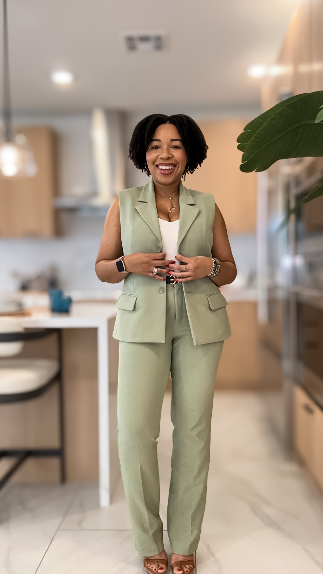 Summer style Workwear office edition. When I saw this suit set I knew I had to get it and I have 0 regrets. I love the style of the vest and the color is so beautiful for the summer. 

I love how fun and fashionable it is and still office appropriate. 

Workwear, office wear, work outfits, office outfits, corporate girl outfits, business clothes, green suit, fashionable suit.

#LTKootd #LTKSaleAlert #LTKWorkwear