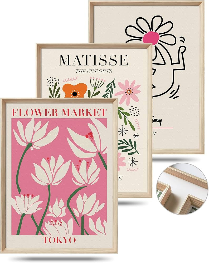 UPWOIGH Framed Wall Art, 12x16in Abstract Henri Matisse Canvas Wall Art, 12.00" x 16.00" Wood Hig... | Amazon (US)