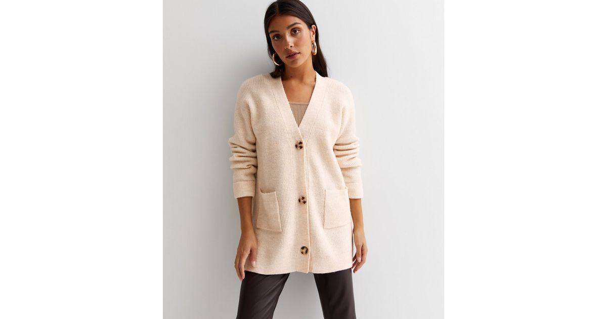 Cream Ribbed Knit Pocket Front Cardigan
						
						Add to Saved Items
						Remove from Saved I... | New Look (UK)