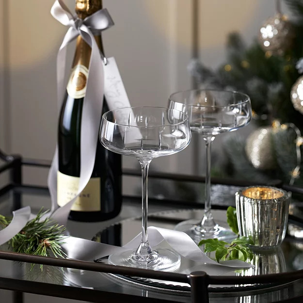 Cut Glass Champagne Coupe - Set of 2 | The White Company (UK)