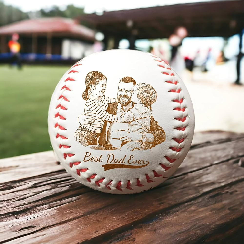 Personalized Baseball with Photo, Custom Engraved Gift for Dad, Coach, 9" Leather Baseball with A... | Amazon (US)