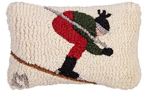 Chandler 4 Corners Artist-Designed Downhill Skier Hand-Hooked Wool Decorative Throw Pillow - Ski Pillow for Couches & Beds - Easy Care & Low Maintenance - Winter Pillow for Cabins & Lodges | Amazon (US)