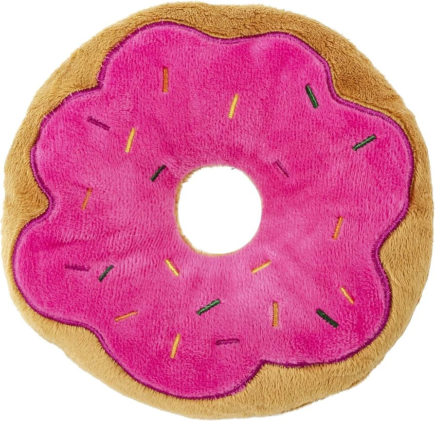 Giftable World 6 Inch Plush Pet Toy Sprinkled Strawberry Donut with Squeaker Dog Chew Toy | Amazon (US)