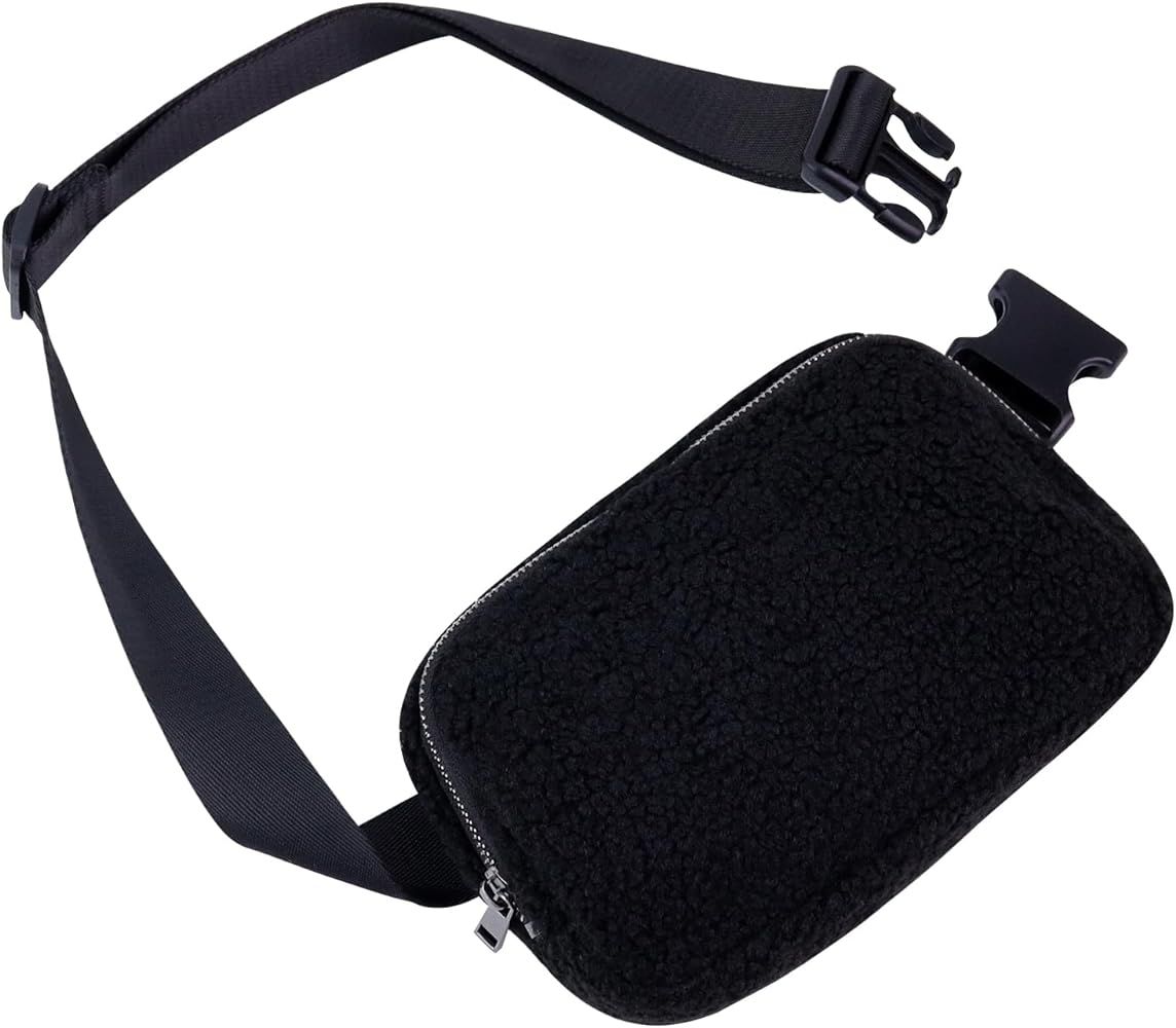 Fleece Belt Bag for Women, Sherpa Crossbody Fanny Pack Bag Small Waist Bag with Adjustable Strap(... | Amazon (US)