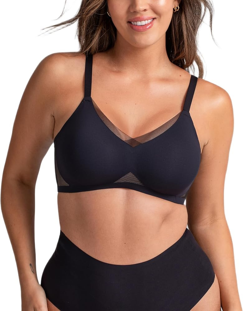HONEYLOVE Crossover Wireless Bra - Comfortable Support with No Underwire | Amazon (US)