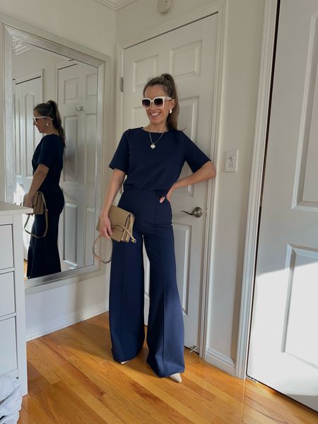 Navy wide leg pants are true to size, and wearing size small.
Navy short sleeve top is through the size I’m wearing size small.
These pants are long. I shortened them with the hem tape that I also link as well

I’m 5’5” 122 lbs 


Run on sale!



#LTKsalealert #LTKfindsunder50 #LTKtravel