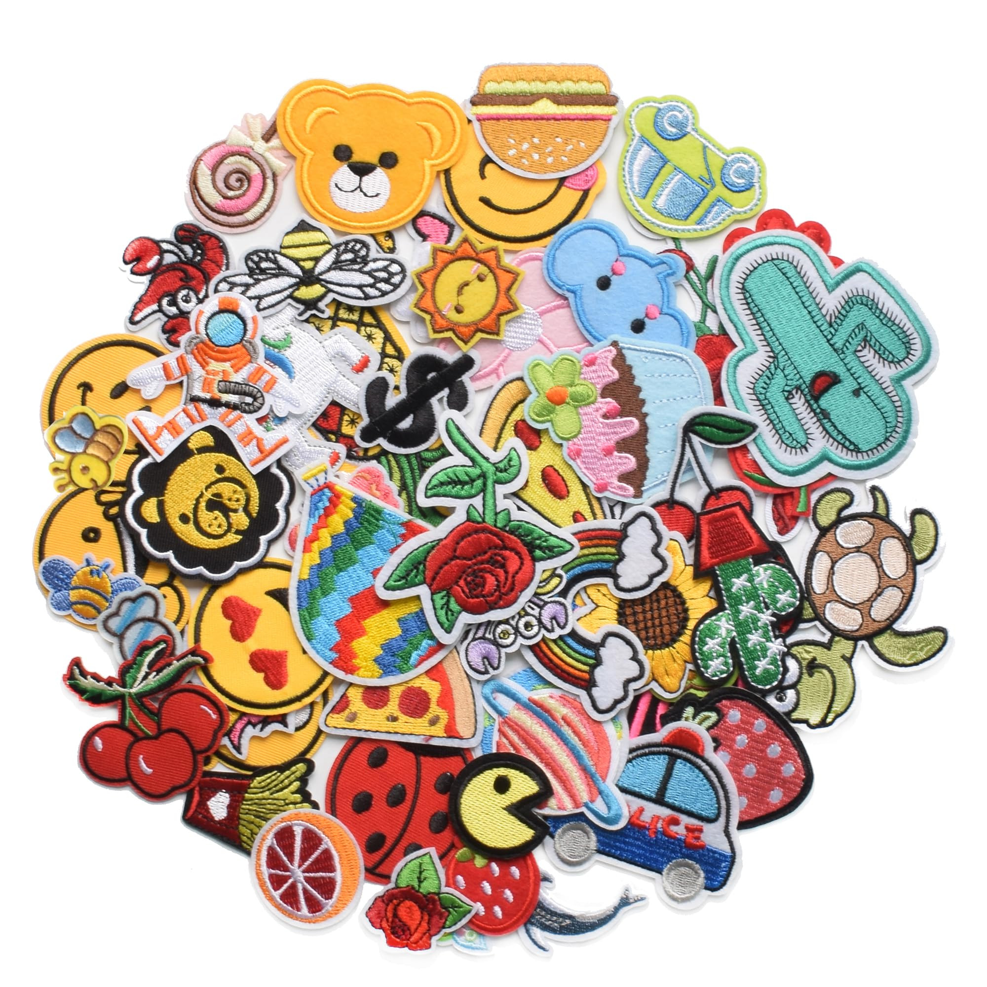 Harsgs 60pcs Random Assorted Styles Embroidered Patches, Bright Vivid Colors, Sew On/Iron On Patc... | Amazon (US)