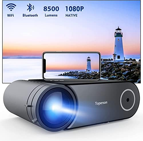 Native 1080P 5G WiFi Bluetooth Projector, Toperson 8500LM 300" Big Screen Wireless Home Movie Theate | Amazon (US)