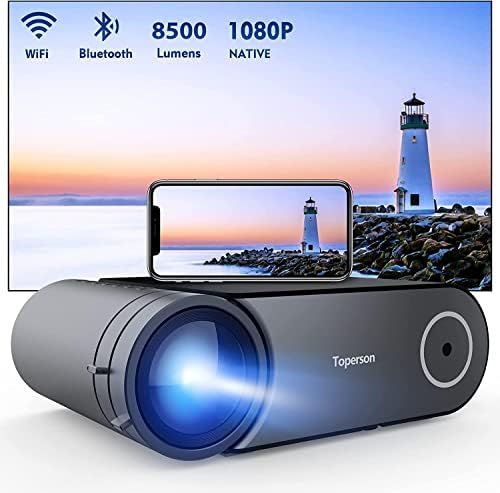 Native 1080P 5G WiFi Bluetooth Projector, Toperson 8500LM 300" Big Screen Wireless Home Movie Theate | Amazon (US)