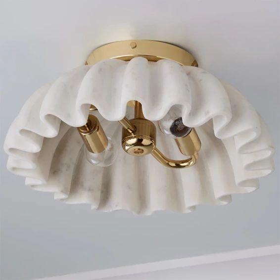 Carved Marble Ruffle Ceiling Light | Shades of Light