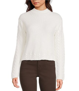 Mock Neck Cable Knit Sweater | Dillard's