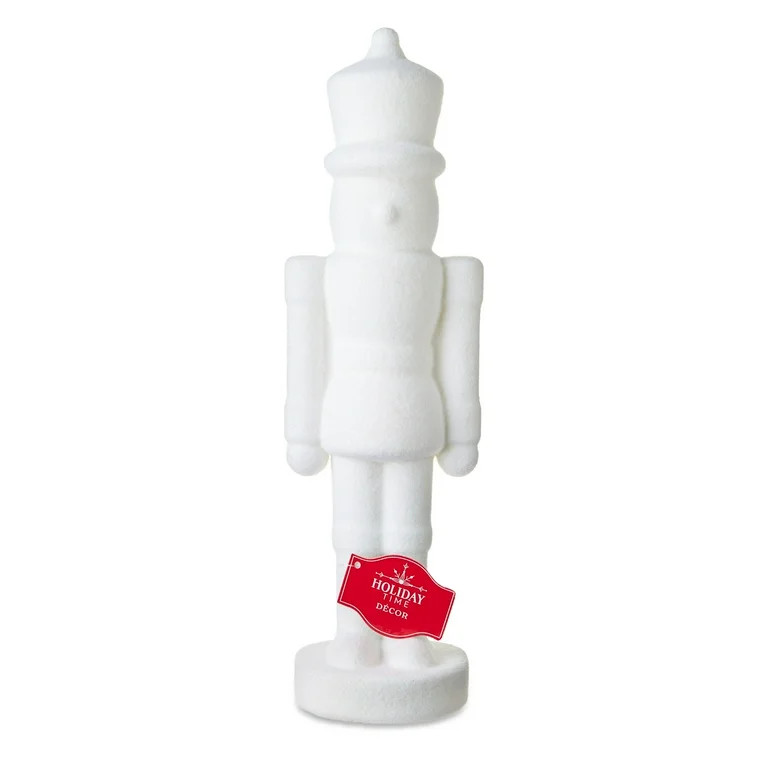 White Flocked Nutcracker Tabletop Decoration, 13.78 in, by Holiday Time - Walmart.com | Walmart (US)