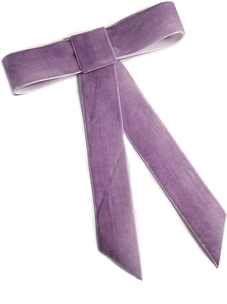 Large Velvet Hair Bow Collection (Barrette, Dusty Lilac) | Amazon (US)