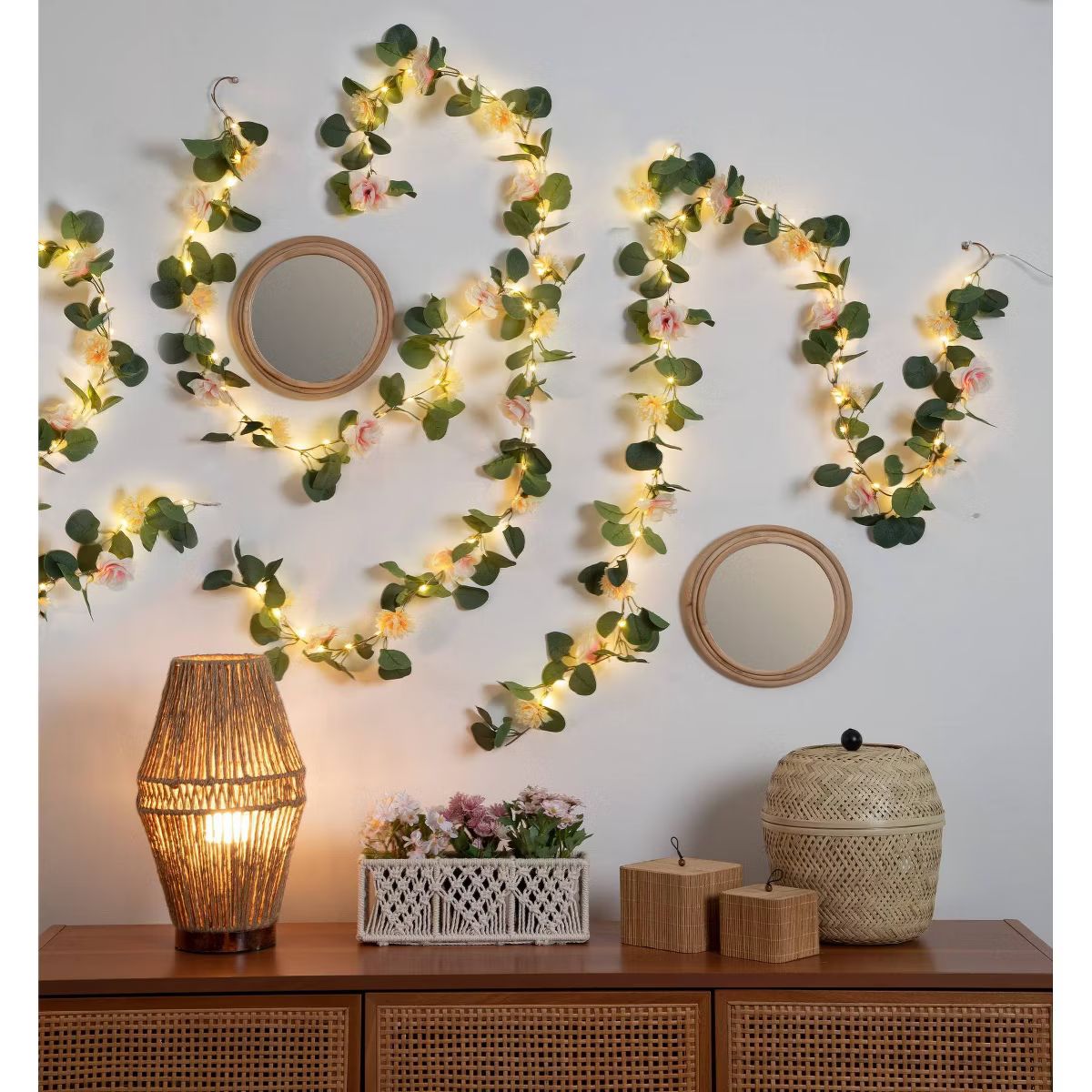 Teen LED Vine Garland Warm String Light Green - West & Arrow | Target