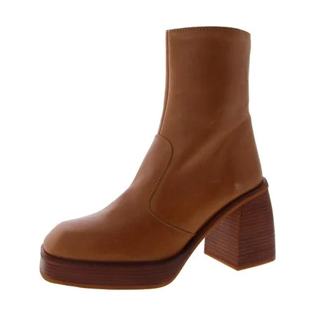 Free People Womens Ruby Platform Block heel Square toe Ankle Boots | Walmart (US)