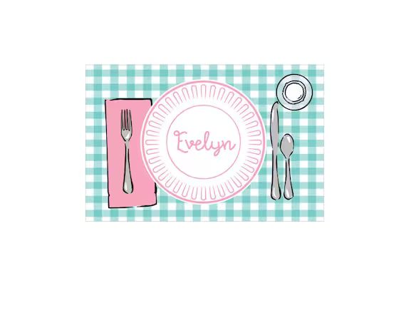 Kids Personalized Placemat Gingham Placemat Kids Placemat - Etsy | Etsy (US)