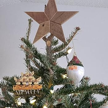 Natural Star Christmas Tree Topper Decoration 12 inch | Amazon (US)