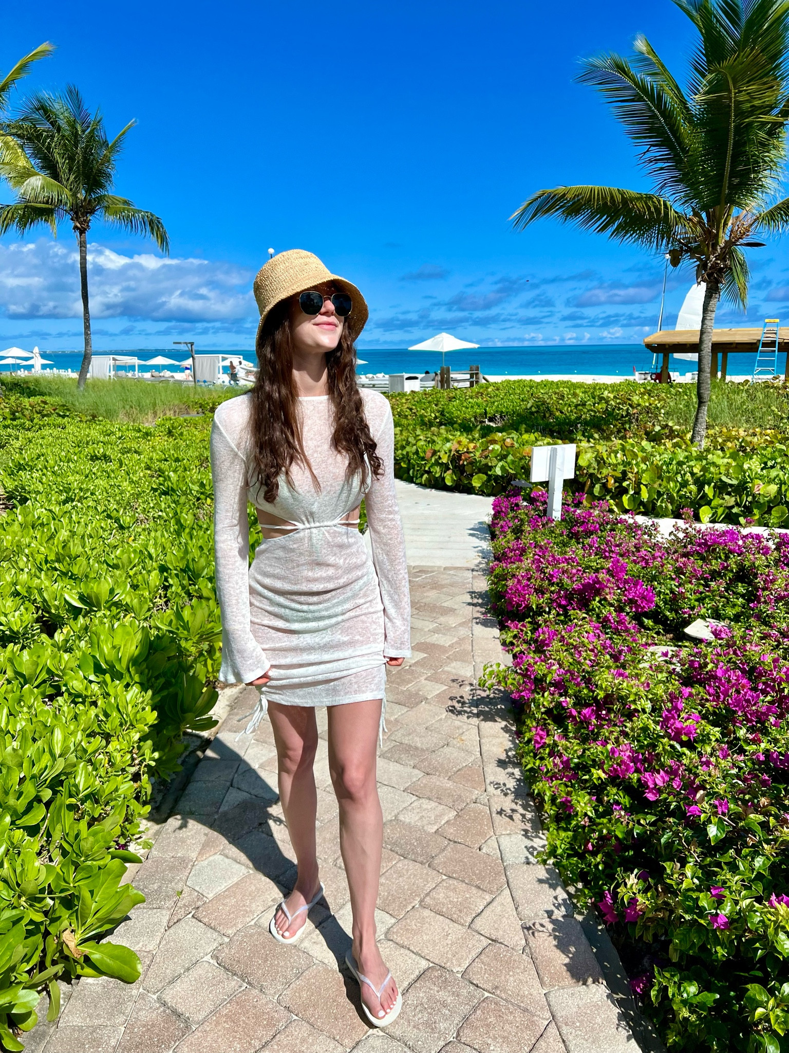 I couldn’t link the exact coverup so linking some others!

Beach outfit, vacation outfit, white dress, summer outfit, beach hat, bikini, sandals, swim

#LTKSwim #LTKSeasonal #LTKStyleTip