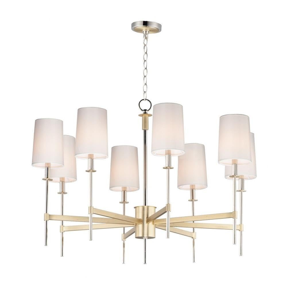 Maxim 32398OFSBRPN Uptown Fabric Shade Chandelier, 8-Light 480 Total Watts, 26" H x 36" W, Satin ... | Amazon (US)