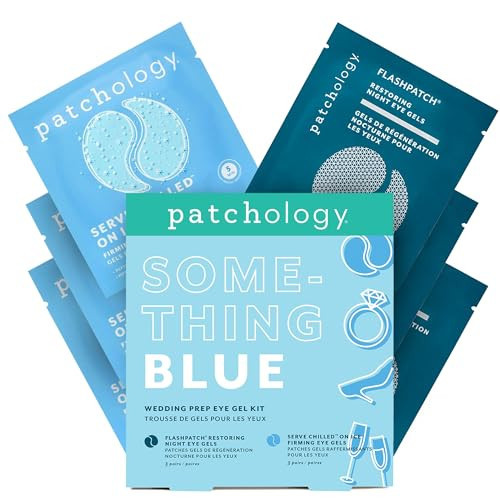 Patchology Bridal Shower Gift Box – Something Blue Cooling Under Eye Patches for Brides & Bridesmaids, Depuffing & Firming Gel Masks with Peptides & Bakuchiol – Wedding Skincare Gift Set | Amazon (US)
