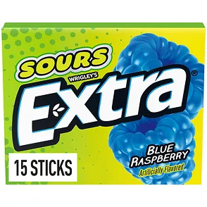 Extra Sours Blue Raspberry Sugar Free Chewing Gum - 15 Stick Pack | Walmart (US)