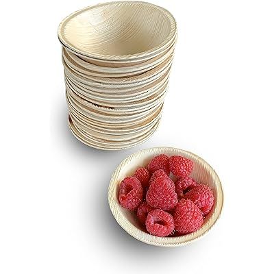 Raj Disposable Palm Leaf Bowls (25 Count, 4" Bowls) Strong Bowls Like… | Amazon (US)