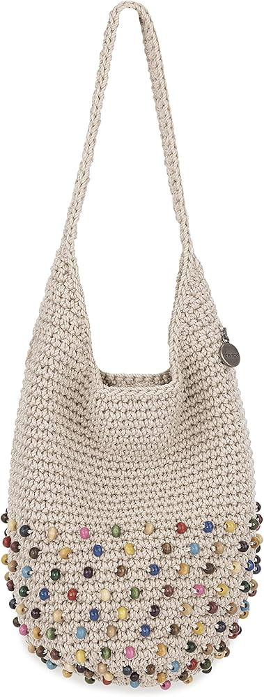 The Sak 120 Hand-Crochet Crossbody Bag, Large Purse with Convertible Straps, Ecru Multi Beads | Amazon (US)