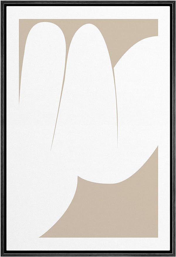 SIGNWIN Framed Canvas Print Wall Art Mid-Century Tan White Geometry Block Abstract Shapes Illustr... | Amazon (US)