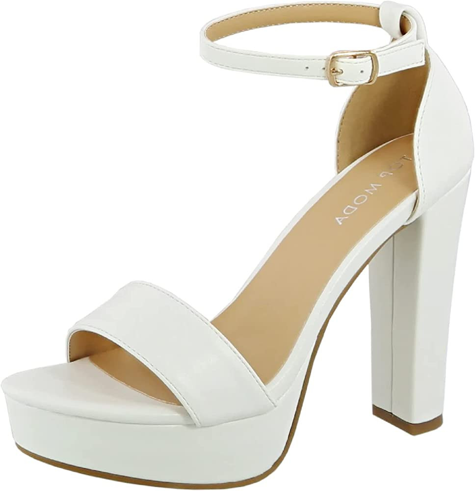TOP Moda Platform High Heel Open Toe Dress Sandal Over the Toe Strap | Amazon (US)