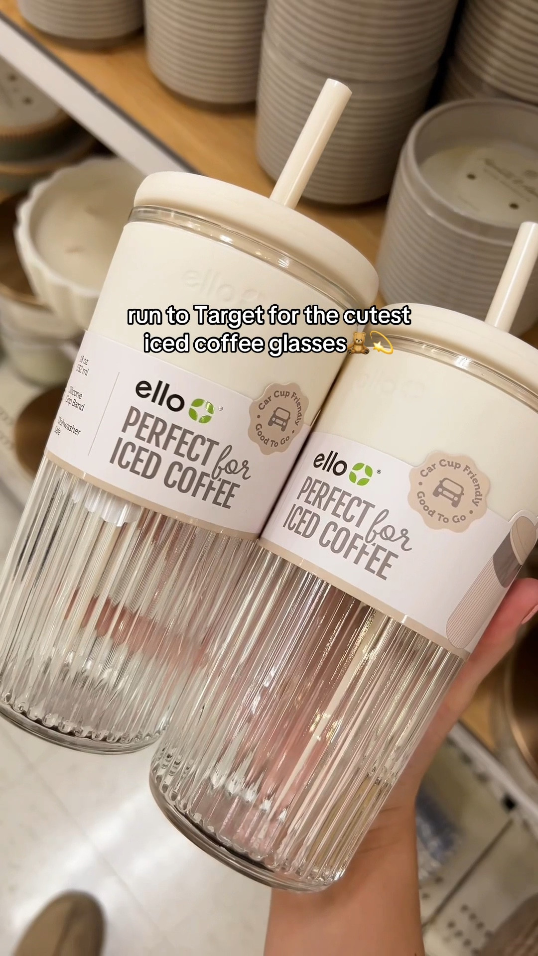 cutest new Target glass tumblers!!! comes in both cream and bright pink & perfectly holds a grande coffee 💫☕️ already obsessed with this iced coffee glass & it’s going fast so get yours here!! #ellocups #target #targetfinds #targethaul #icedcoffee


#LTKSummerEdit 

#LTKFindsUnder50 

#LTKHome