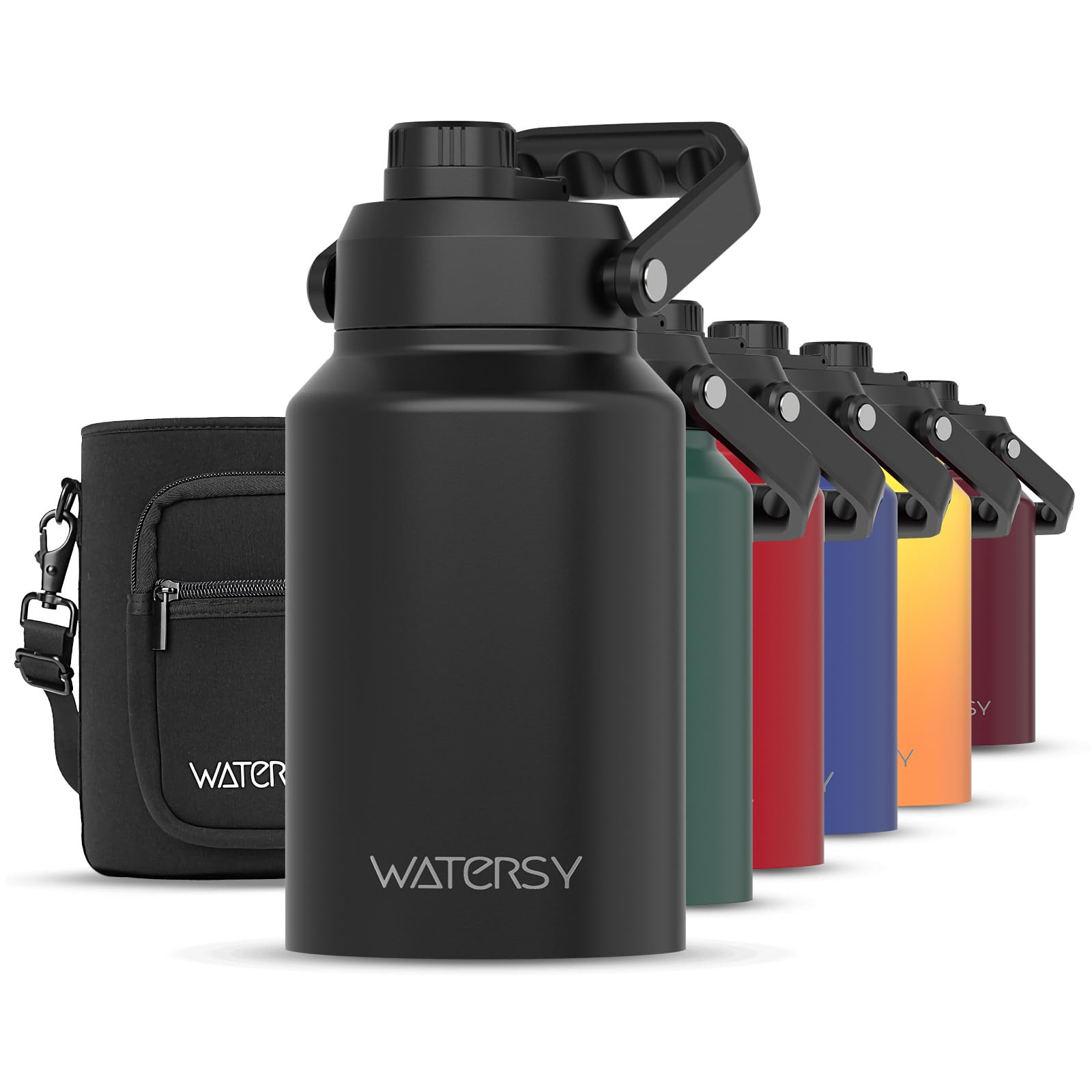 WATERSY Half Gallon Water Bottle Insulated(Cold for 48 Hrs),BPA Free&Leak Proof,64oz Stainless St... | Amazon (US)