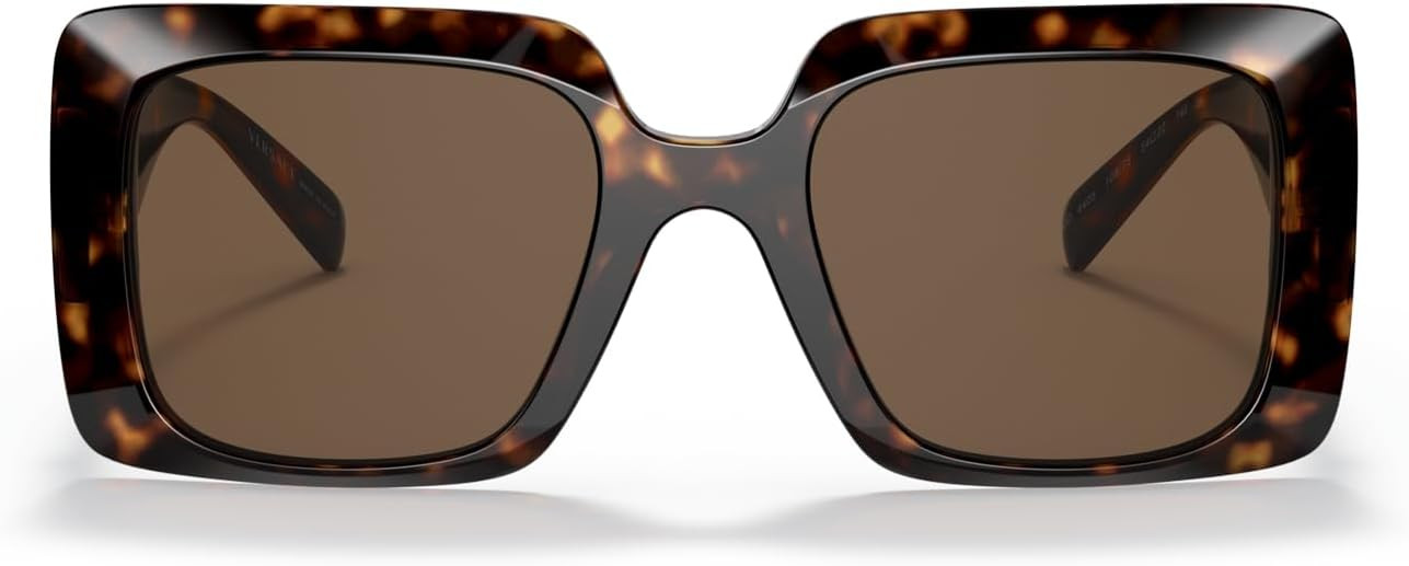 Versace Woman Sunglasses Havana Frame, Dark Brown Lenses, 54MM | Amazon (US)