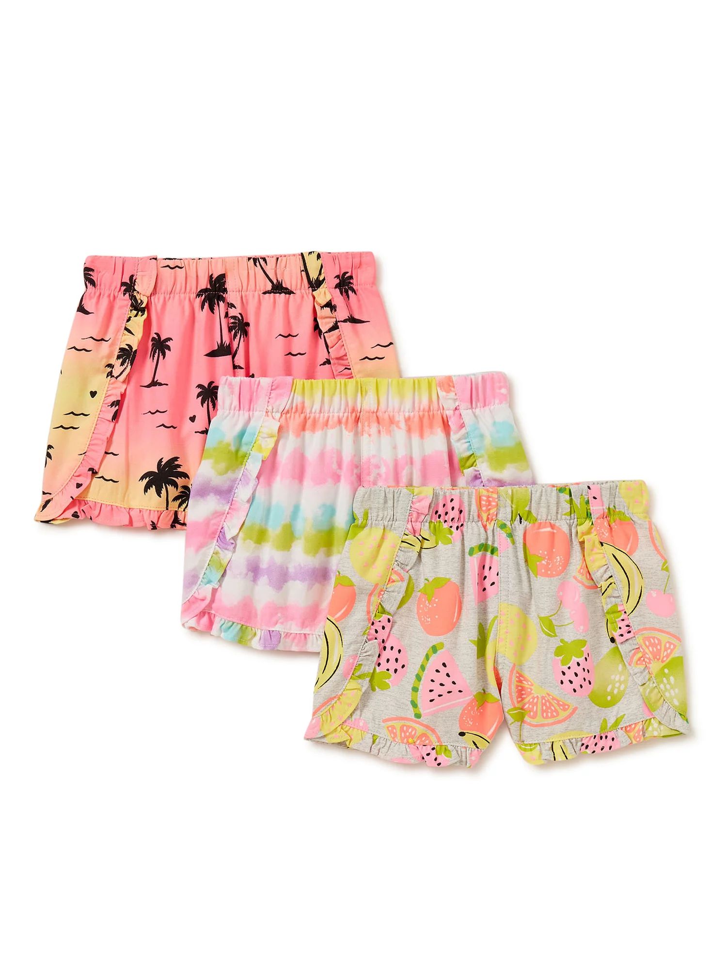 Garanimals Baby Girls & Toddler Girls Shorts, 3-Pack, Sizes 12M-5T | Walmart (US)