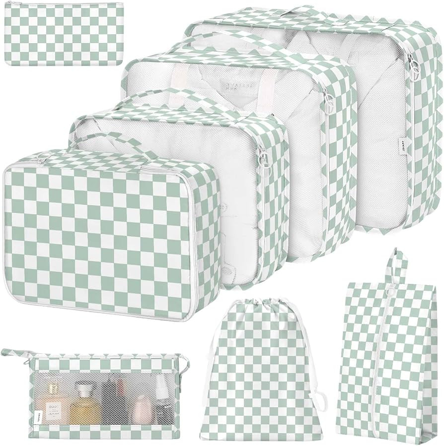 8 Set Packing Cubes for Suitcases,Suitcase Organizer with Shoe,Cosmetics,Clothing, and Accessorie... | Amazon (US)