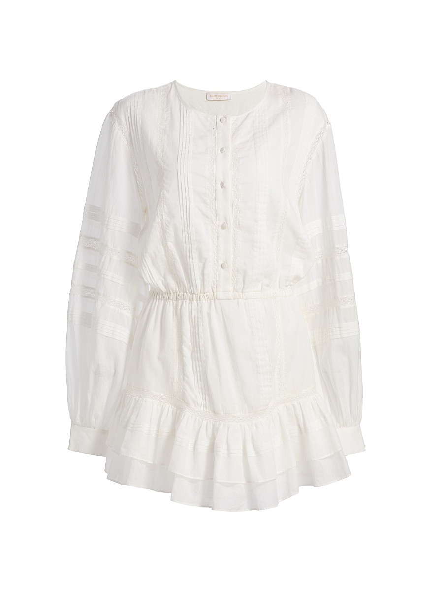 Women's Arabella Embroidered Voile Minidress - White - Size XXL | Saks Fifth Avenue