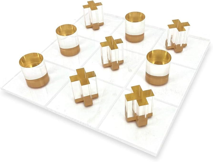 3D Luxe Acrylic Tic Tac Toe Set (Gold) | Amazon (US)