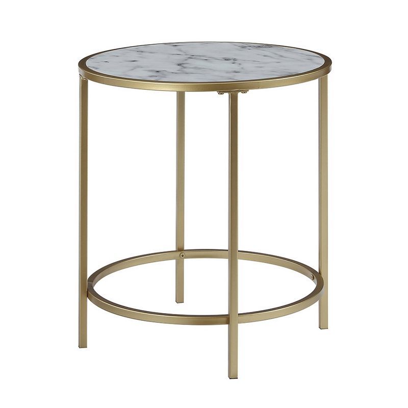 Gold Coast Deluxe Mirrored Round End Table - Johar Furniture | Target