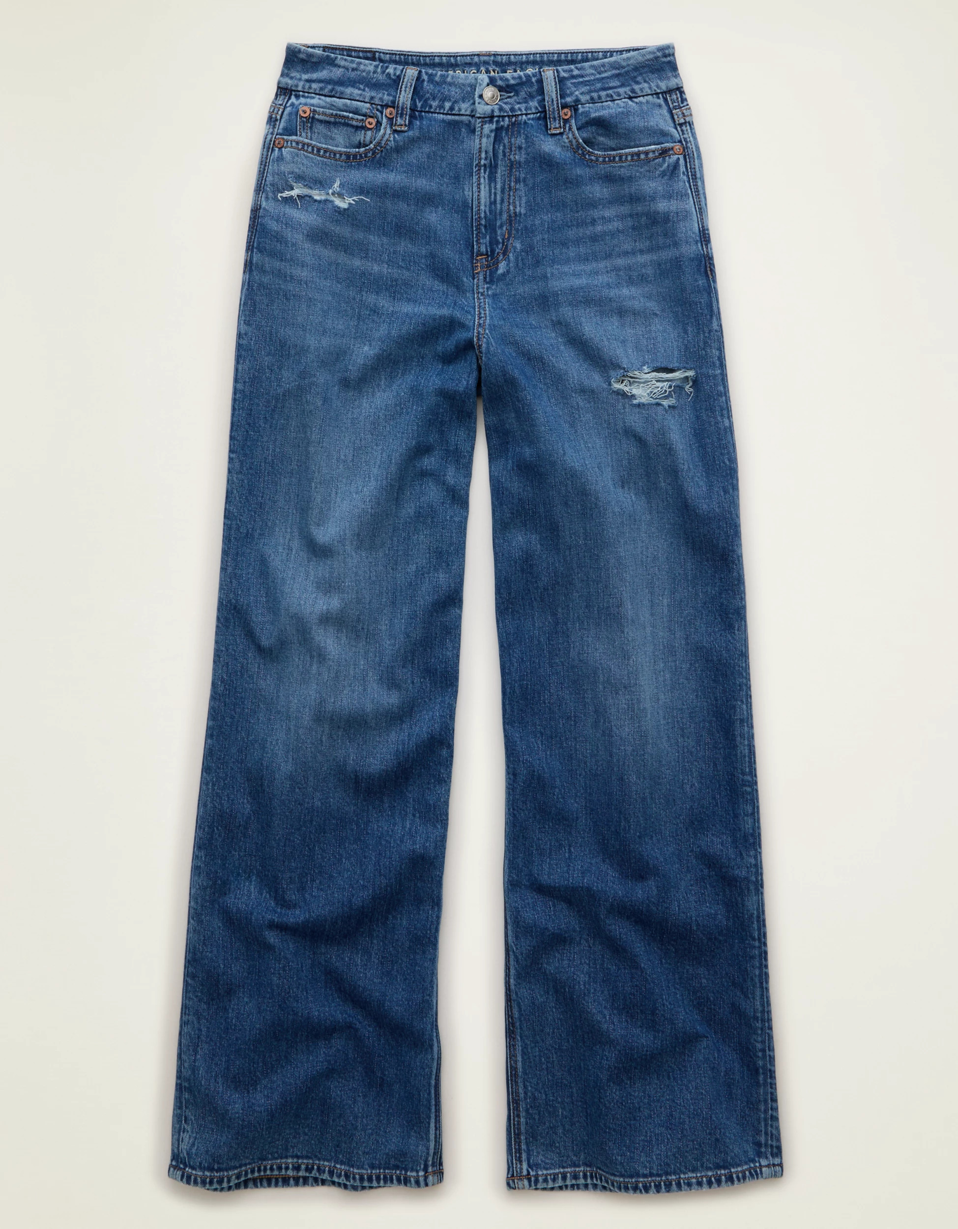 AE Curvy Super High-Waisted Baggy Wide-Leg Jean | American Eagle Outfitters (US & CA)