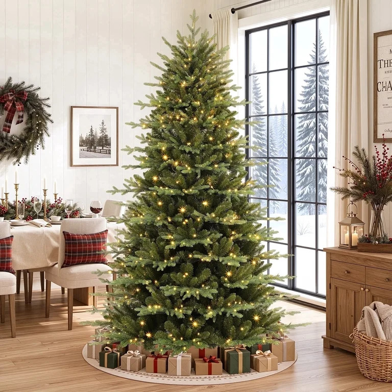Lolsea 7ft Prelit Aspen Noble Fir Artificial Christmas Tree with Remote Control, Timer and Warm W... | Walmart (US)