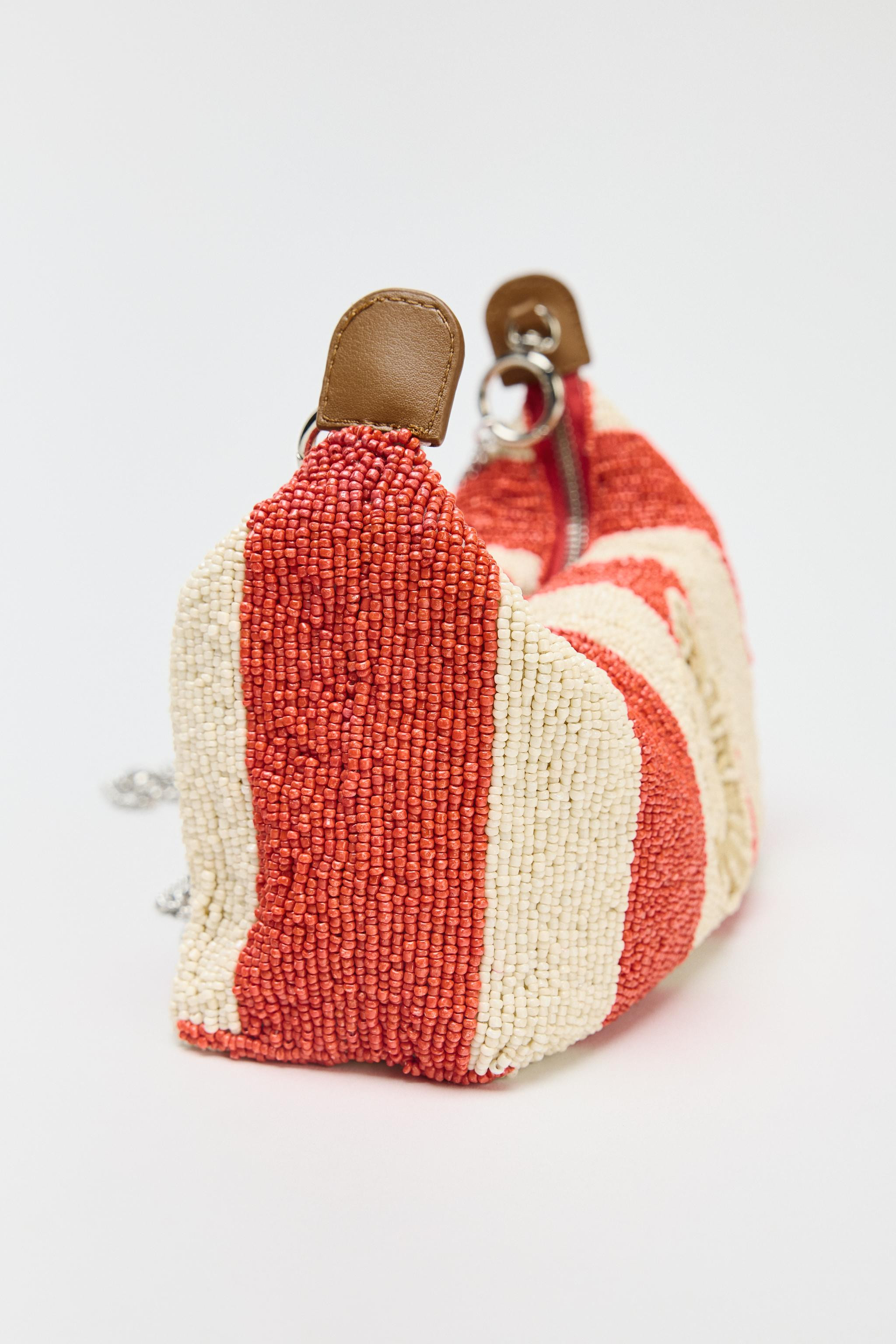 BEADED EMBROIDERED BAG Red Blue | Zara US