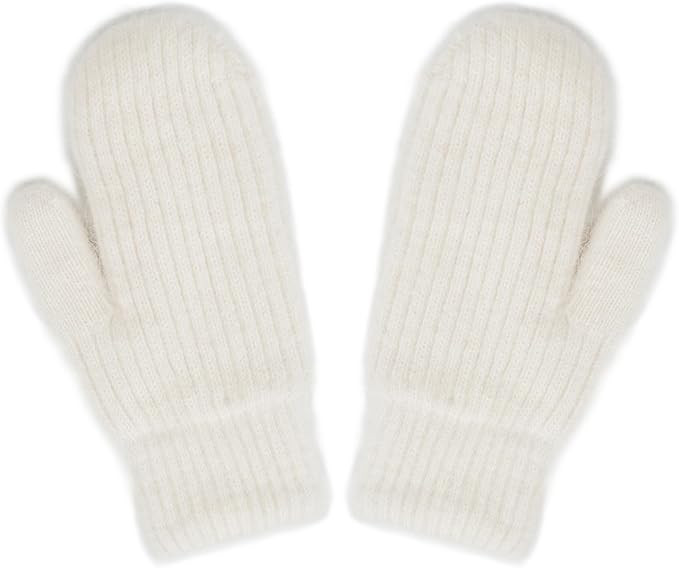 Womens-Winter-Mittens Warm-Knit-Gloves - Soft-Stretchy Faux-Rabbit-Fur-Mittens for Cold-Weather | Amazon (US)