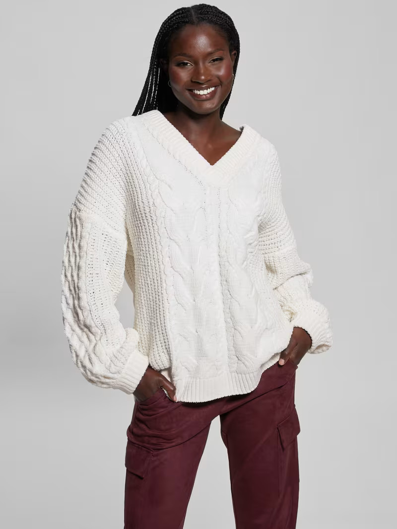 Aki Chenille Cable-Knit Sweater | Guess US | Guess (US)