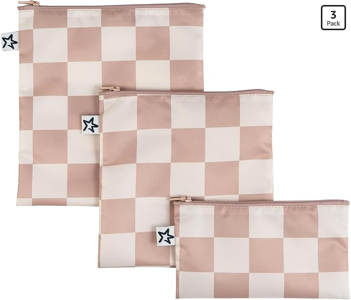Amazon.com: Tiny Twinkle Reusable Snack Bags for Kids \u2013 3 Pack Snack Pouches & Sandwich Bag ... | Amazon (US)