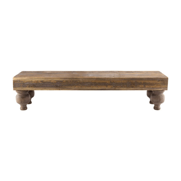 Mud Pie Long Wood Pedestal Stand in Brown | Pine Wood | Mud Pie