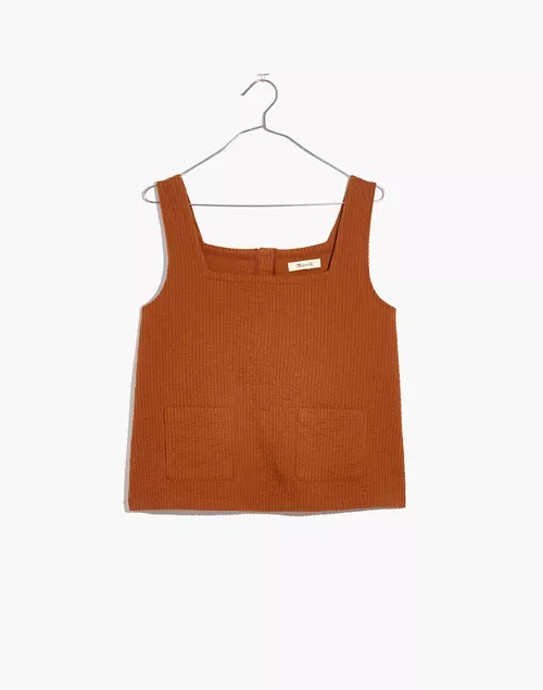 Knit Seersucker Patch Pocket Tank | Madewell